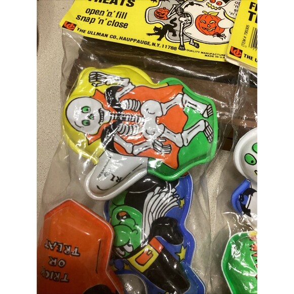 VINTAGE Ullman Halloween Fillable Plastic Party Favors Treat Boxes 2 Sealed Sets - Picture 15 of 16
